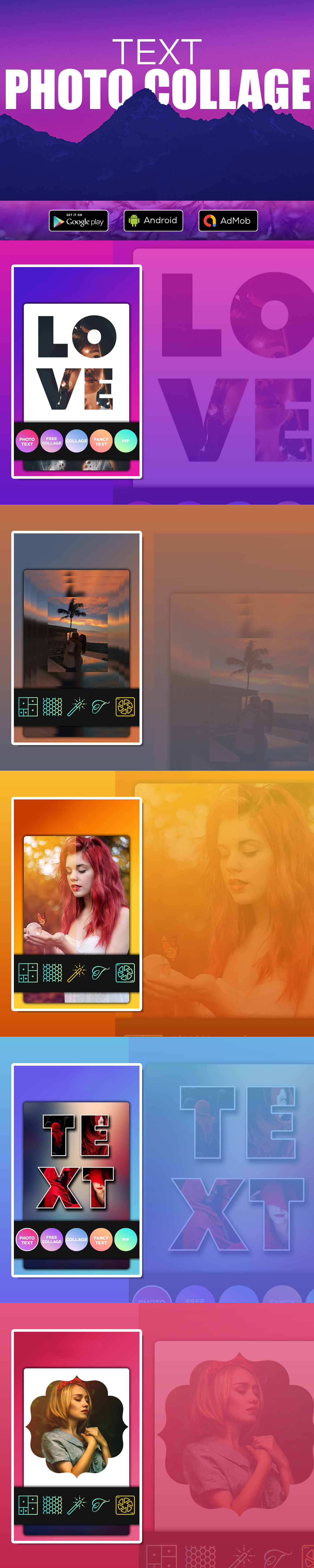 Text Photo Collage Maker - Photo Editor | Android Studio | Admob Ads